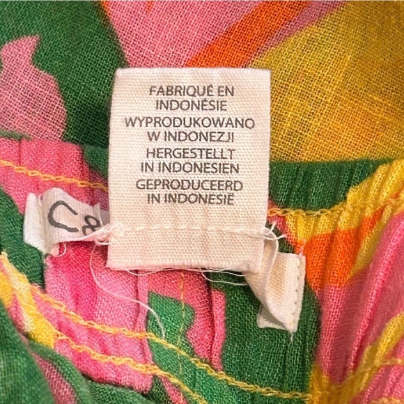 C&C California Vibrant Floral and Lemon Print Wide-Leg Pants - Size XL - Picture 8 of 8